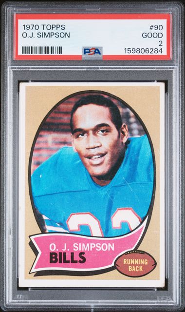 1970 Topps #90 O.J. Simpson PSA 2 (Rookie)