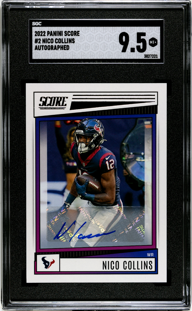 2022 Panini Score Autograph #2 Nico Collins SGC 9.5