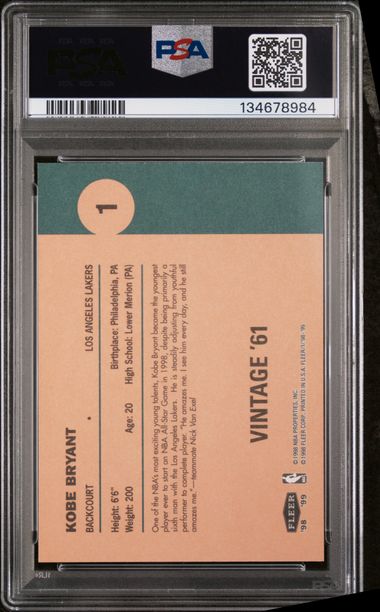 1998-99 Fleer Tradition Vintage '61 #1 Kobe Bryant PSA 9