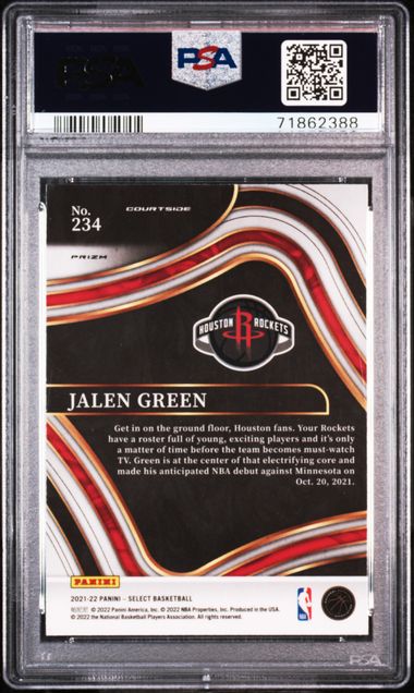 2021-22 Panini Select Blue Shimmer Prizm #234 Jalen Green PSA 10 (Rookie)