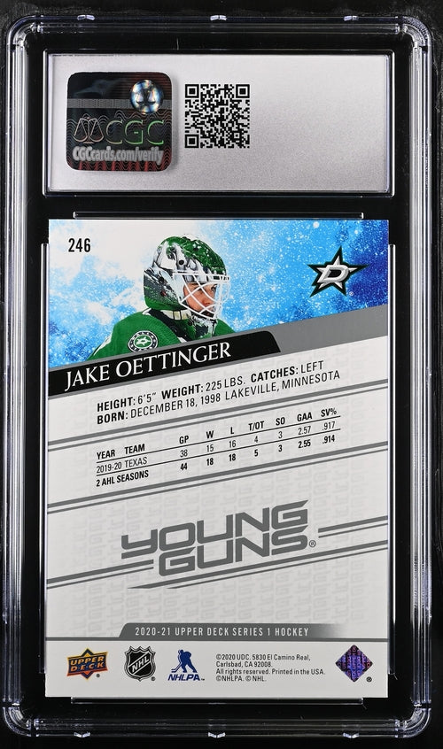 2020-21 Upper Deck #246 Jake Oettinger CGC 9.5 (Rookie)