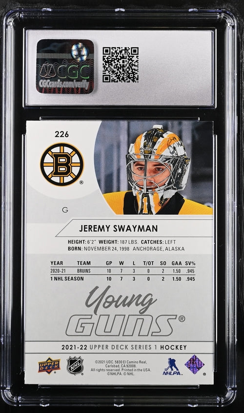 2021-22 Upper Deck #226 Jeremy Swayman CGC 8.5 (Rookie)