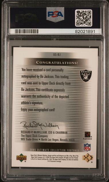 2005 Ultimate Collection Ultimate Signatures #US-BJ Bo Jackson #48/75 PSA 9