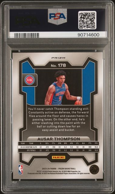 2023-24 Panini Prizm Ice Prizm #1178 Ausar Thompson PSA 10 (Rookie)