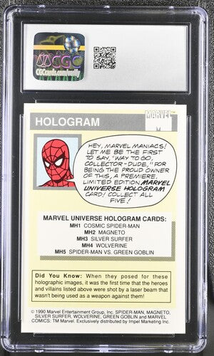 1990 Marvel Universe Series 1 Hologram #MH1 Cosmic Spider-Man CGC 8