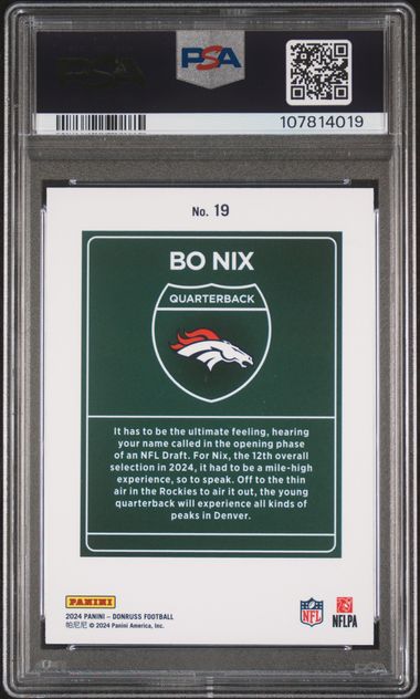 2024 Donruss Downtown! #19 Bo Nix PSA 8 (Rookie) | Eastridge Sports Cards