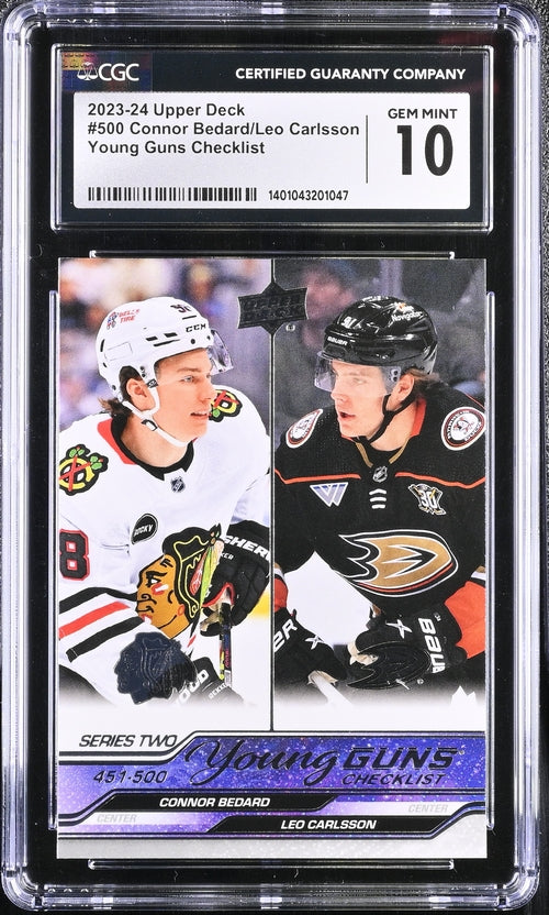 2023-24 Upper Deck #500 Connor Bedard/Leo Carlsson CGC 10 (Rookie)