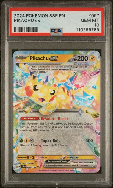 2024 Pokemon Surging Sparks #057 Pikachu ex PSA 10