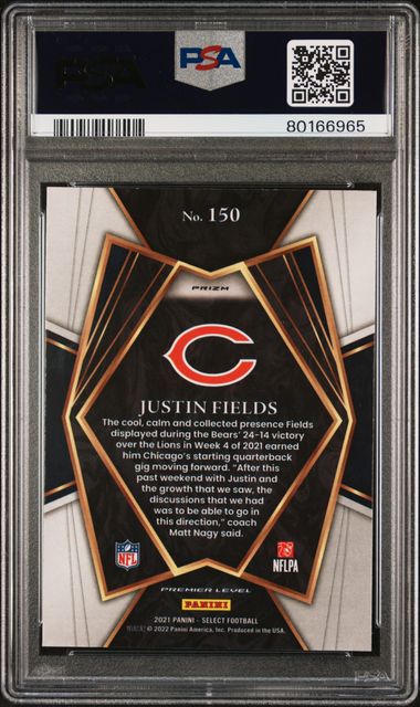 2021 Panini Select Cosmic Prizm #150 Justin Fields PSA 10 (Rookie)