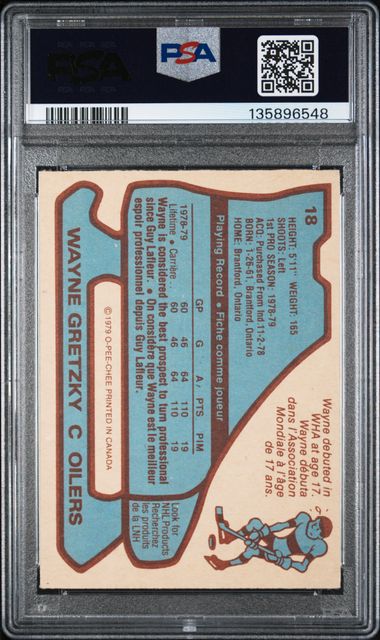 1979-80 O-Pee-Chee #18 Wayne Gretzky PSA 4 (Rookie)