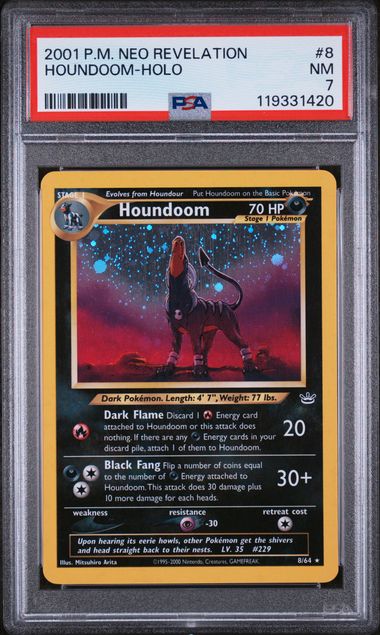 2001 Pokemon Neo Revelation #8 Houndoom- Holo PSA 7