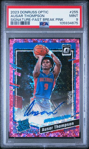 2023-24 Donruss Optic Fast Break Pink Signature #255 Ausar Thompson #23/25 PSA 9 (Rookie)