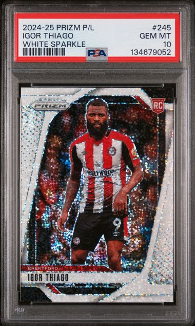 2024-25 Panini Prizm Premier League White Sparkle #245 Igor Thiago PSA 10 (Rookie)