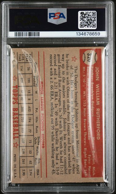 1952 Topps #320 John Rutherford PSA 1.5