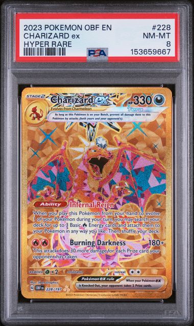 2023 Pokemon Obsidian Flames #228 Charizard ex - Hyper Rare PSA 8