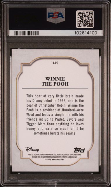 2024 Topps Chrome Disney Sapphire #124 Winnie the Pooh PSA 10