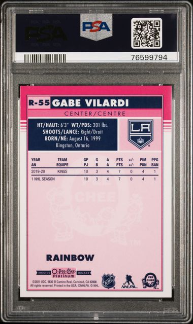 2020-21 O-Pee-Chee Platinum Retro Rainbow #R55 Gabe Vilardi PSA 10 (Rookie)