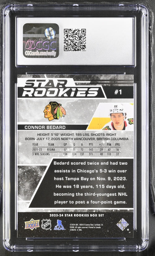2023-24 Star Rookies #1 Connor Bedard CGC 10 (Rookie)