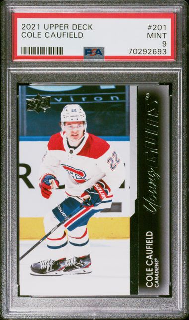 2021-22 Upper Deck #201 Cole Caufield PSA 9 (Rookie)
