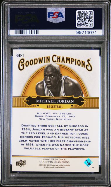 2020 Goodwin Champions Basketball Red Retail Exclusives #GB1 Michael Jordan #236/249 PSA 10