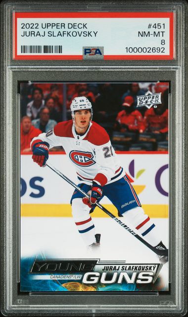 2022-23 Upper Deck #451 Juraj Slafkovsky PSA 8 (Rookie) | Eastridge Sports Cards