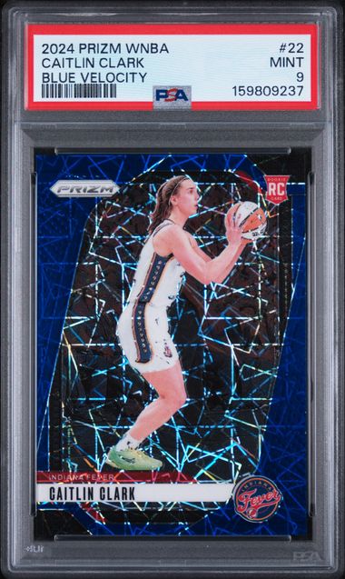 2024 Panini Prizm WNBA Blue Velocity #22 Caitlin Clark PSA 9 (Rookie)