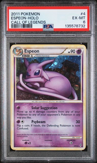 2011 Pokemon Call of Legends #4 Espeon - Holo PSA 6