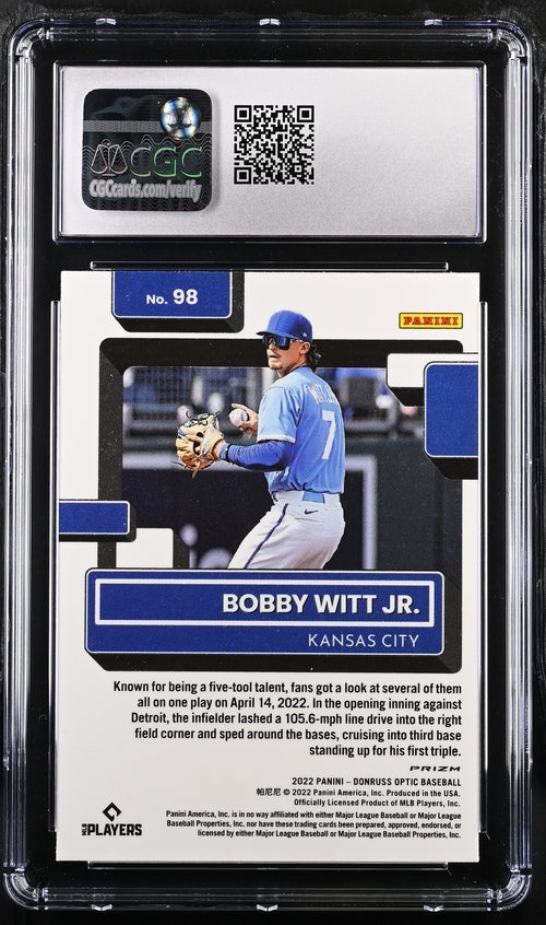 2022 Donruss Optic Holo #98 Bobby Witt Jr. CGC 9.5 (Rookie)