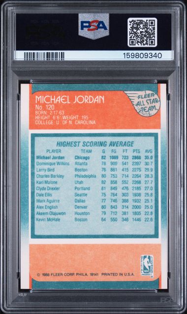 1988-89 Fleer All-Star #120 Michael Jordan PSA 5
