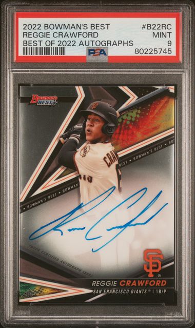 2022 Bowman's Best Best of 2022 Autographs #B22RC Reggie Crawford PSA 9