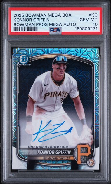 2025 Bowman Mega Box Chrome Mega Auto #KG Konnor Griffin PSA 10