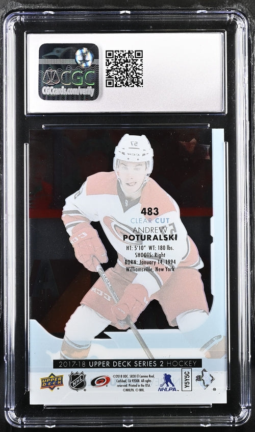2017-18 Upper Deck Clear Cut #483 Andrew Poturalski CGC 9 (Rookie)