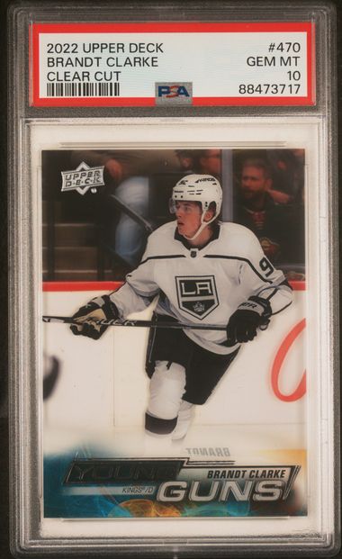2022-23 Upper Deck Clear Cut #470 Brandt Clarke PSA 10 (Rookie)