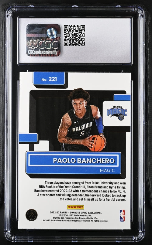 2022-23 Donruss Optic #221 Paolo Banchero CGC 10 (Rookie)