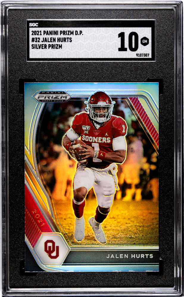 2021 Panini Prizm Draft Picks Silver Prizm #32 Jalen Hurts SGC 10