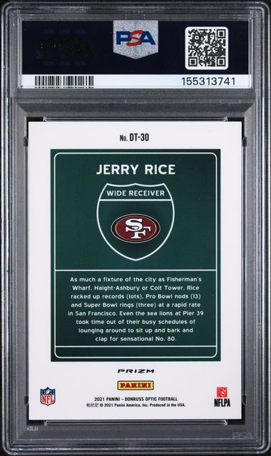 2021 Donruss Optic Downtown #DT30 Jerry Rice PSA 10
