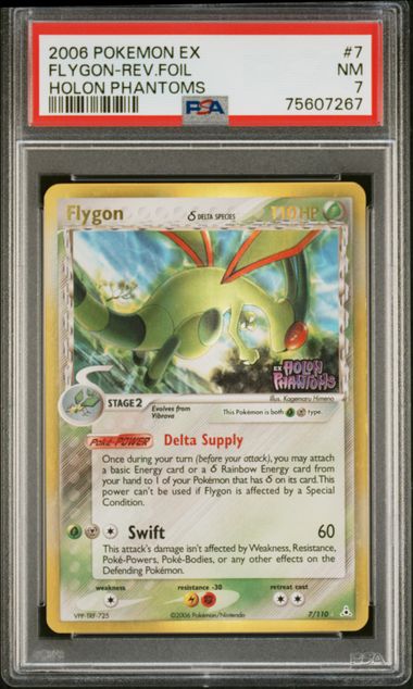 2006 Pokemon Holon Phantoms #7 Flygon- Reverse Foil PSA 7