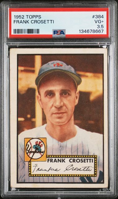 1952 Topps #384 Frank Crosetti PSA 3.5