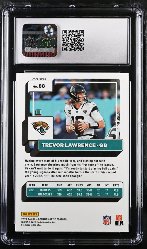 2022 Donruss Optic One Hundred #88 Trevor Lawrence CGC 10