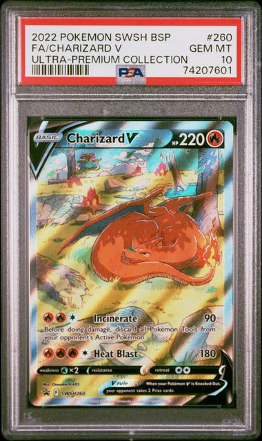 2022 Pokemon Sword & Shield Ultra-Premium Collection Promo #260 Charizard V- Full Art PSA 10