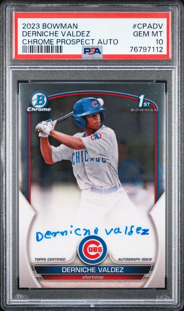 2023 Bowman Chrome Prospect Autograph #CPADV Derniche Valdez PSA 10