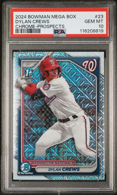 2024 Bowman Mega Box Chrome Prospects #23 Dylan Crews PSA 10
