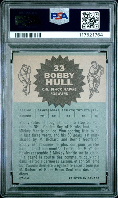 1962-63 Topps #33 Bobby Hull PSA 7