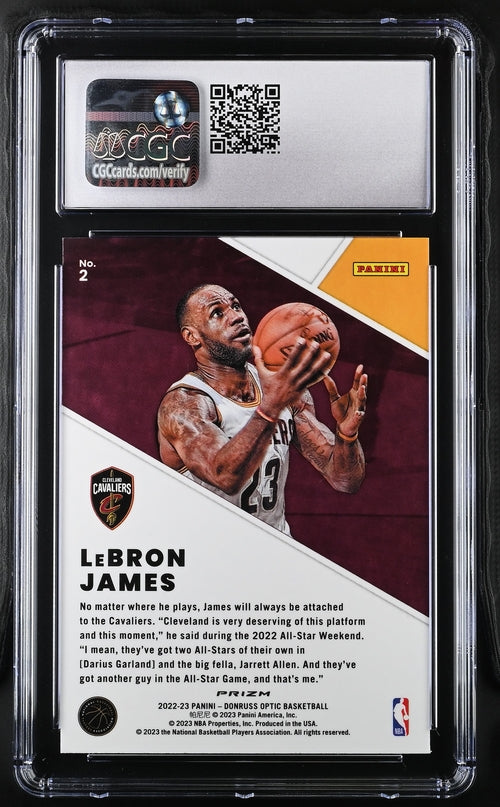 2022-23 Donruss Optic Winner Stays Purple #2 LeBron James CGC 9