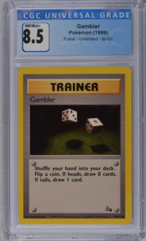 1999 Pokemon Jungle Unlimited #60 Gambler CGC 8.5