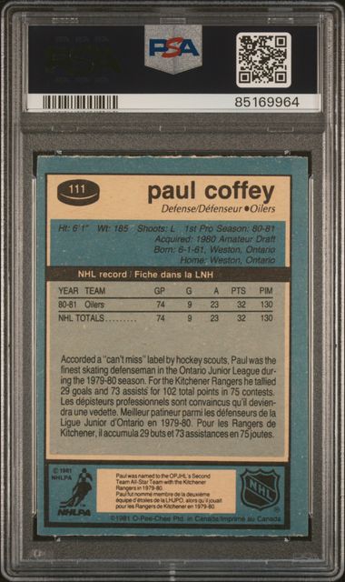 1981-82 O-Pee-Chee #111 Paul Coffey PSA 5 (Rookie) | Eastridge Sports Cards