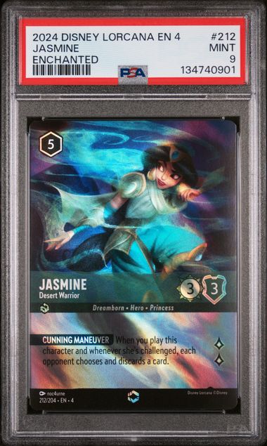 2024 Disney Lorcana Ursala's Return #212 Jasmine - Desert Warrior (Enchanted) PSA 9
