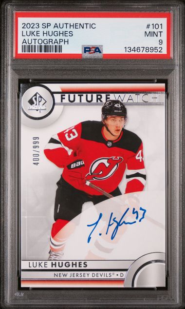 2023-24 SP Authentic #101 Luke Hughes #400/999 PSA 9 (Rookie)