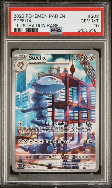 2023 Pokemon Paradox Rift #208 Steelix - Illustration Rare PSA 10