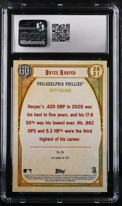 2021 Topps Gypsy Queen Chrome #215 Bryce Harper CGC 10